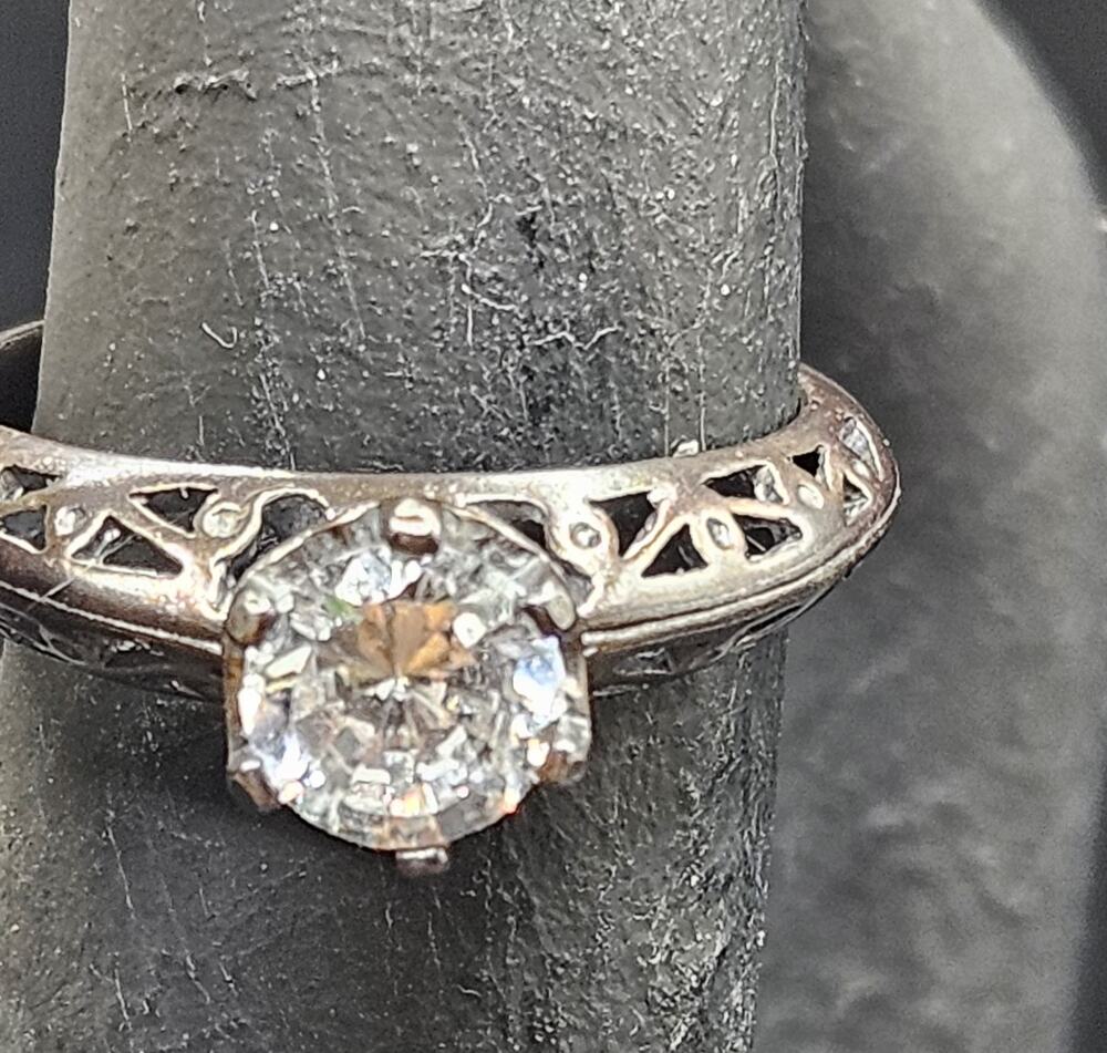 Avon STERLING SILVER CZ Ring Size 7 NEW Antique Look